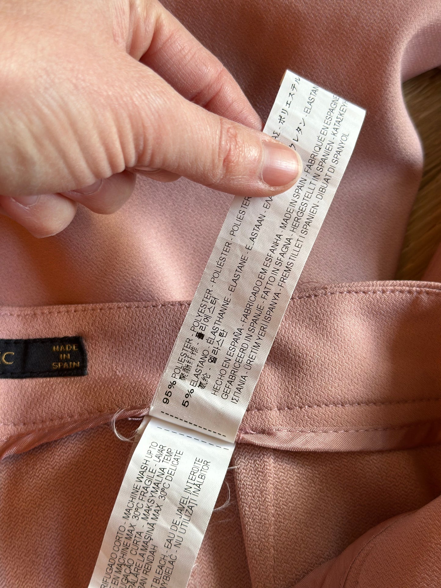 Pantalon large rose poudré T.34