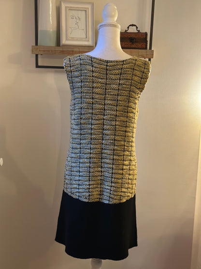 Robe tweed laine jaune et noir T.40