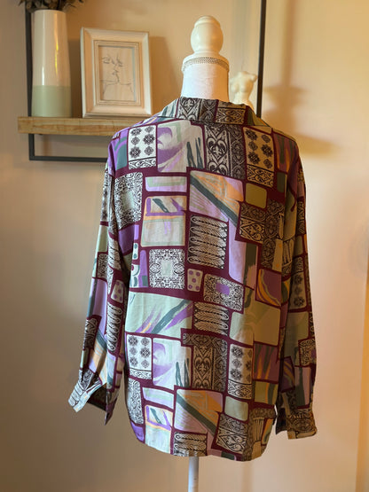 Chemise vintage imprimé patchwork T.U
