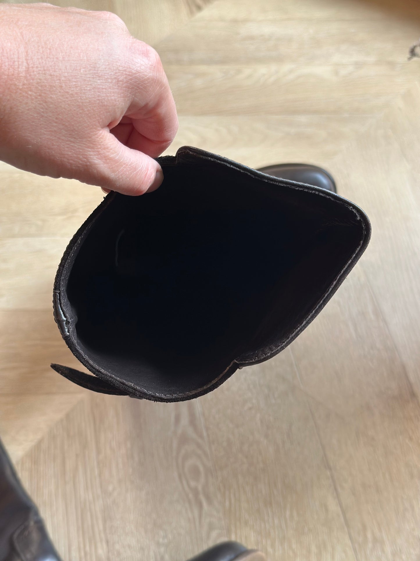 Bottes cavalières bi-matière cuir marron P.37