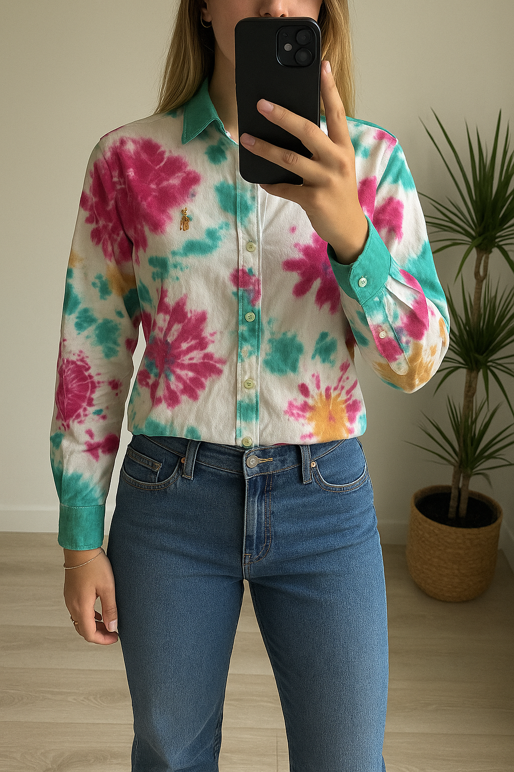 Chemise unisexe tie and dye multicolore T.40/42