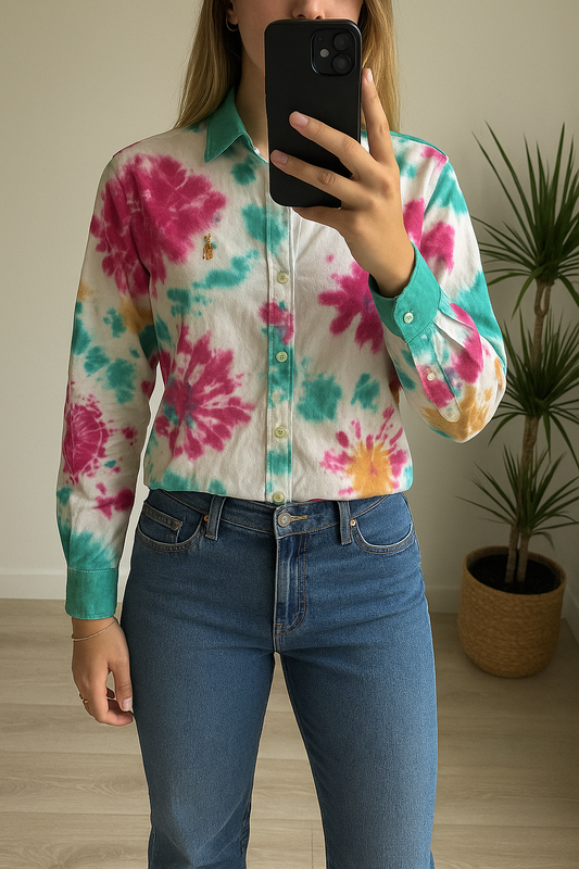 Chemise unisexe tie and dye multicolore T.40/42