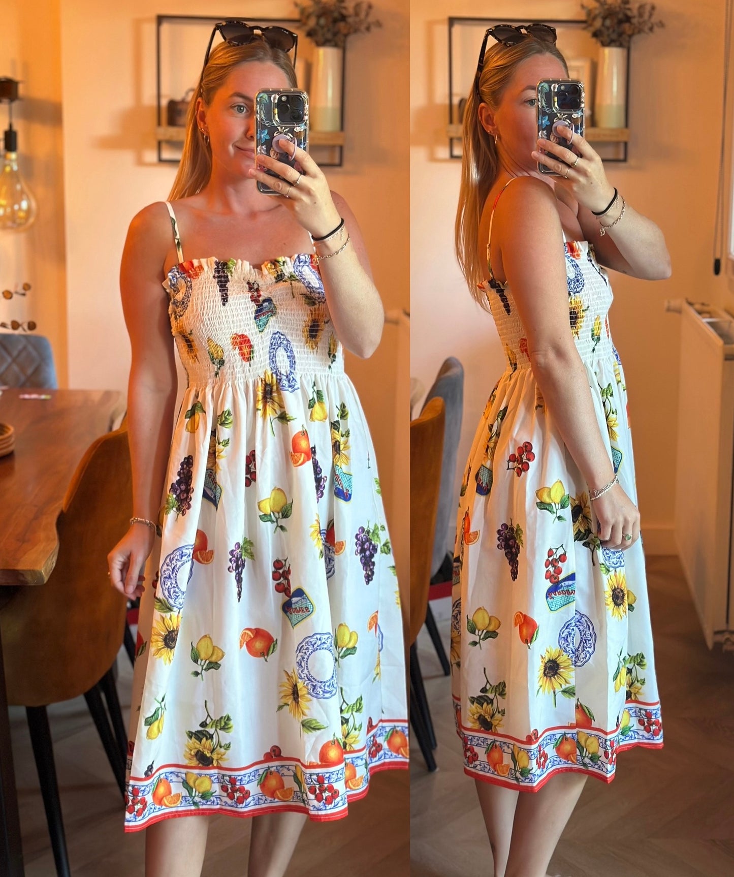 Robe d’été mi-longue imprimé fruits colorés T.36