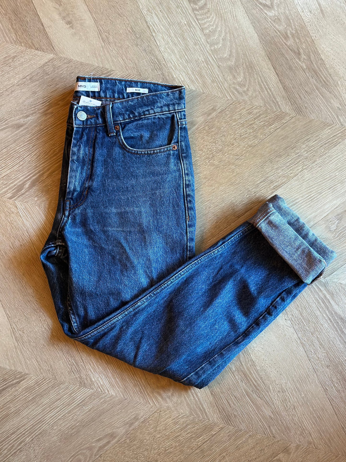 Jean droit modèle bob coton denim bleu T.36
