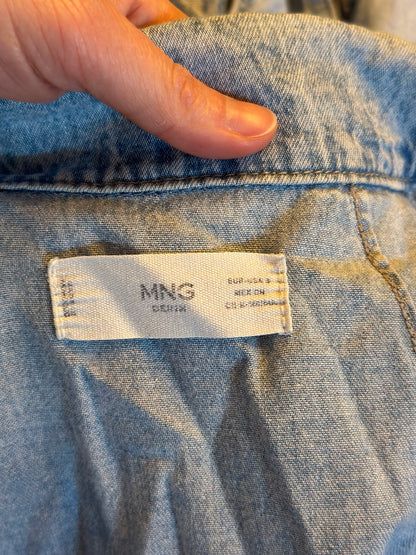 Combinaison jean bleu clair denim coupe droite manches courtes T.36