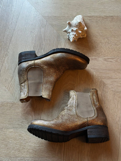 Bottines Chelsea cuir doré Made in Italy T37,5