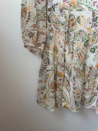 Robe fluide imprimé cachemire T.40