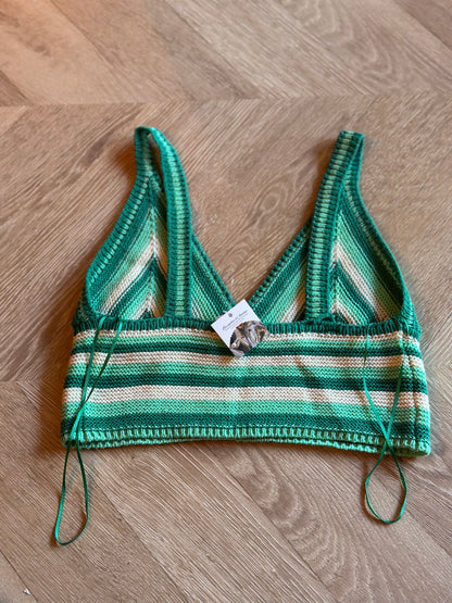 Top crochet rayé vert T.38