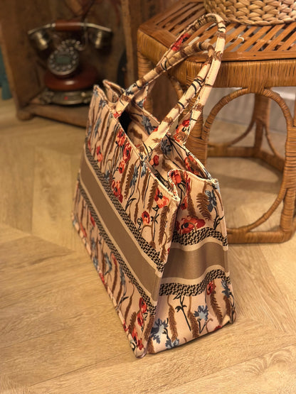 Grand sac cabas à fleurs