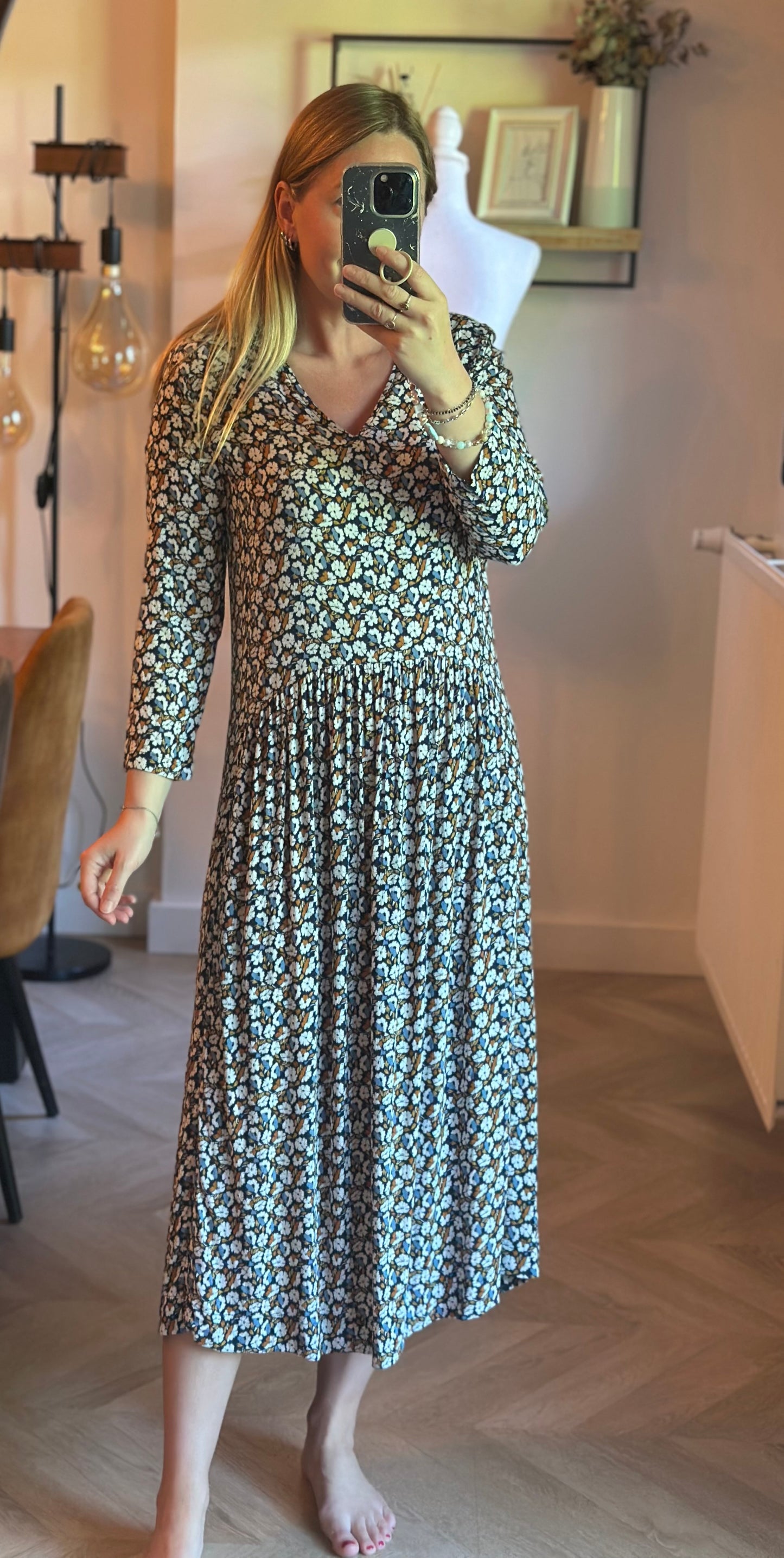 Robe longue fluide fleurie T.40