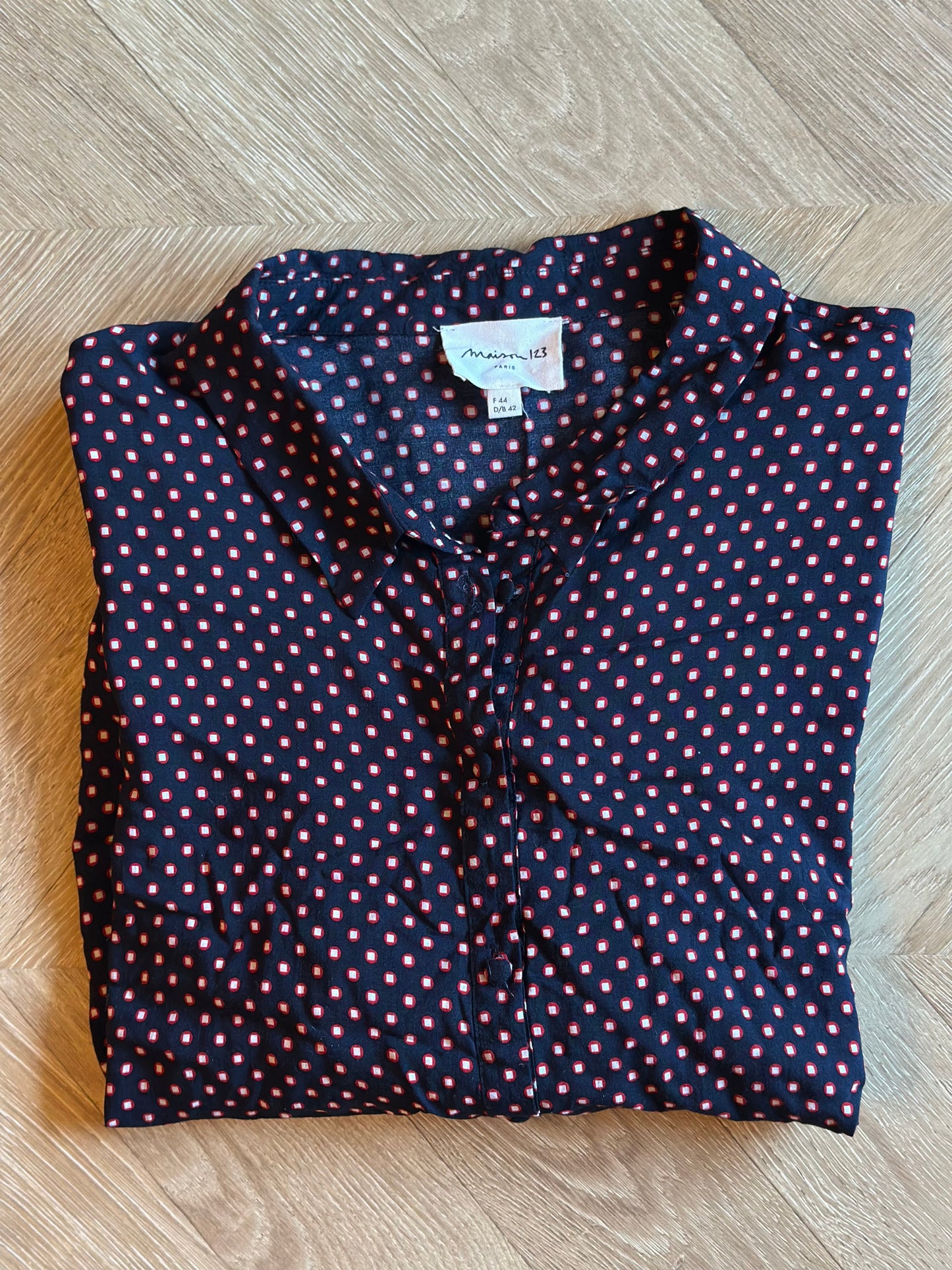 Chemise fluide imprimé pois viscose T.44