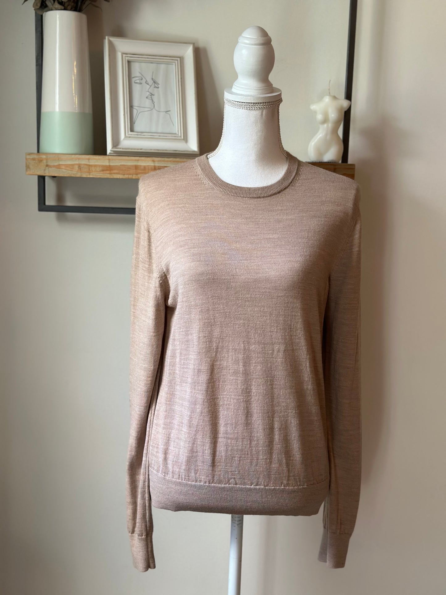 Pull laine beige 100% laine T.38