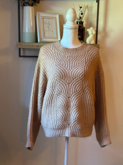 Pull maille torsadée T.36 oversize