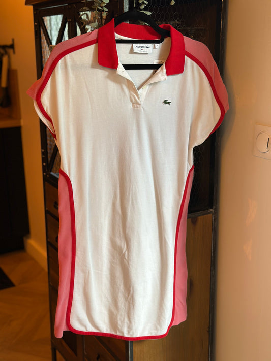 Robe polo blanche/rose/rouge T.36