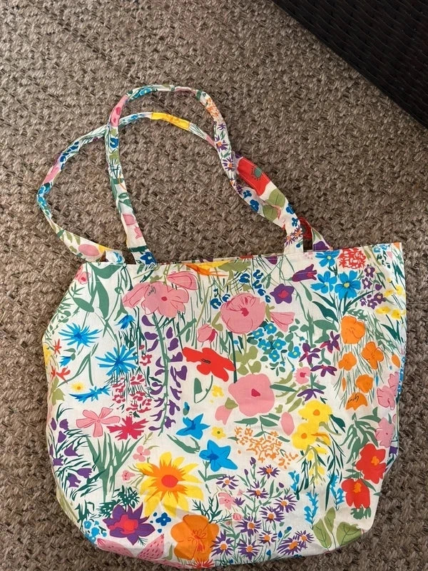 Sac tote bag à motifs fleuris multicolores neuf