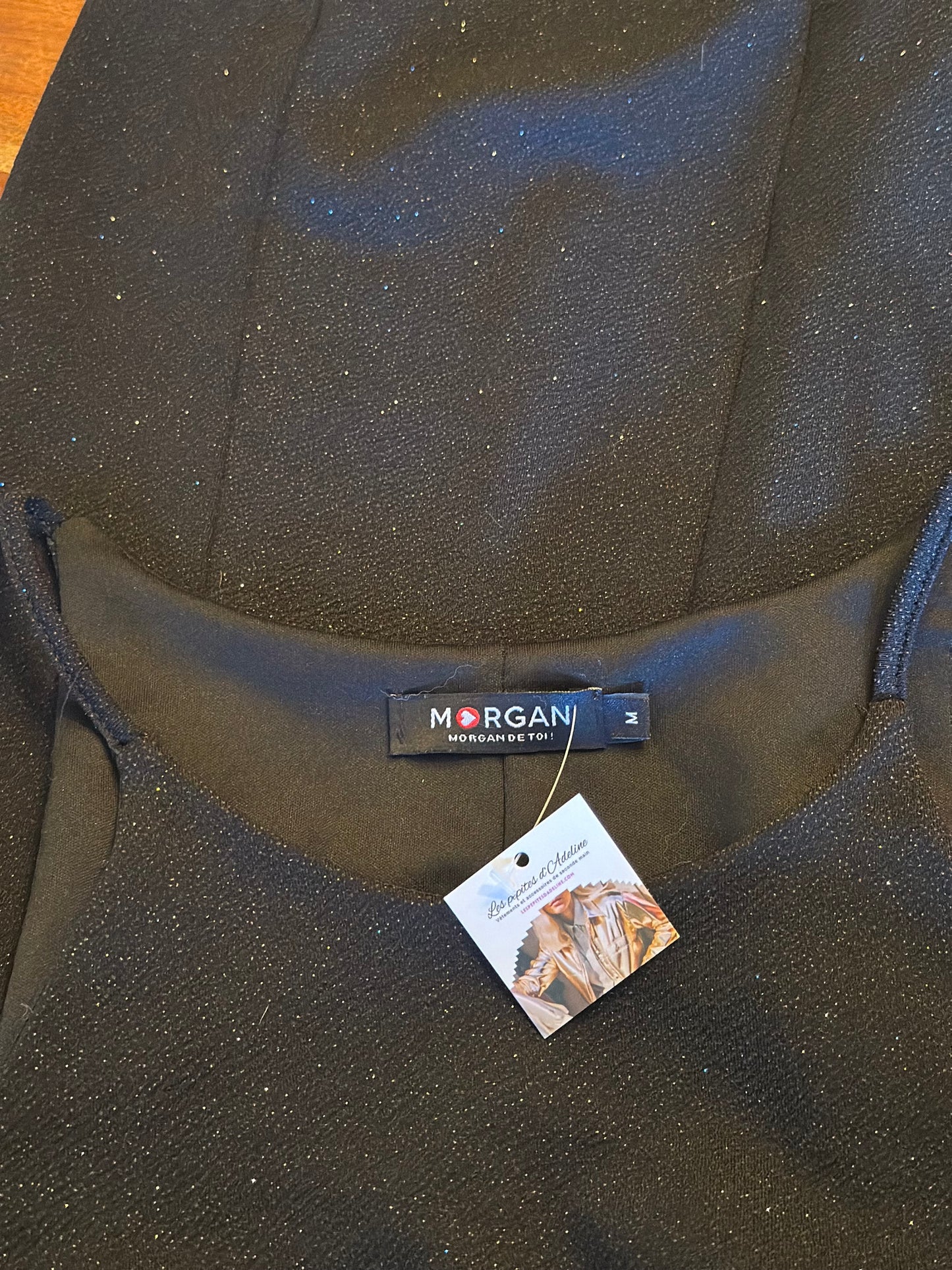 Robe ajustée pailletée noire T.38