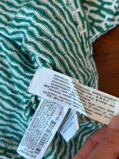 Top/Polo maille imprimé graphique vert Zara neuf, T.36