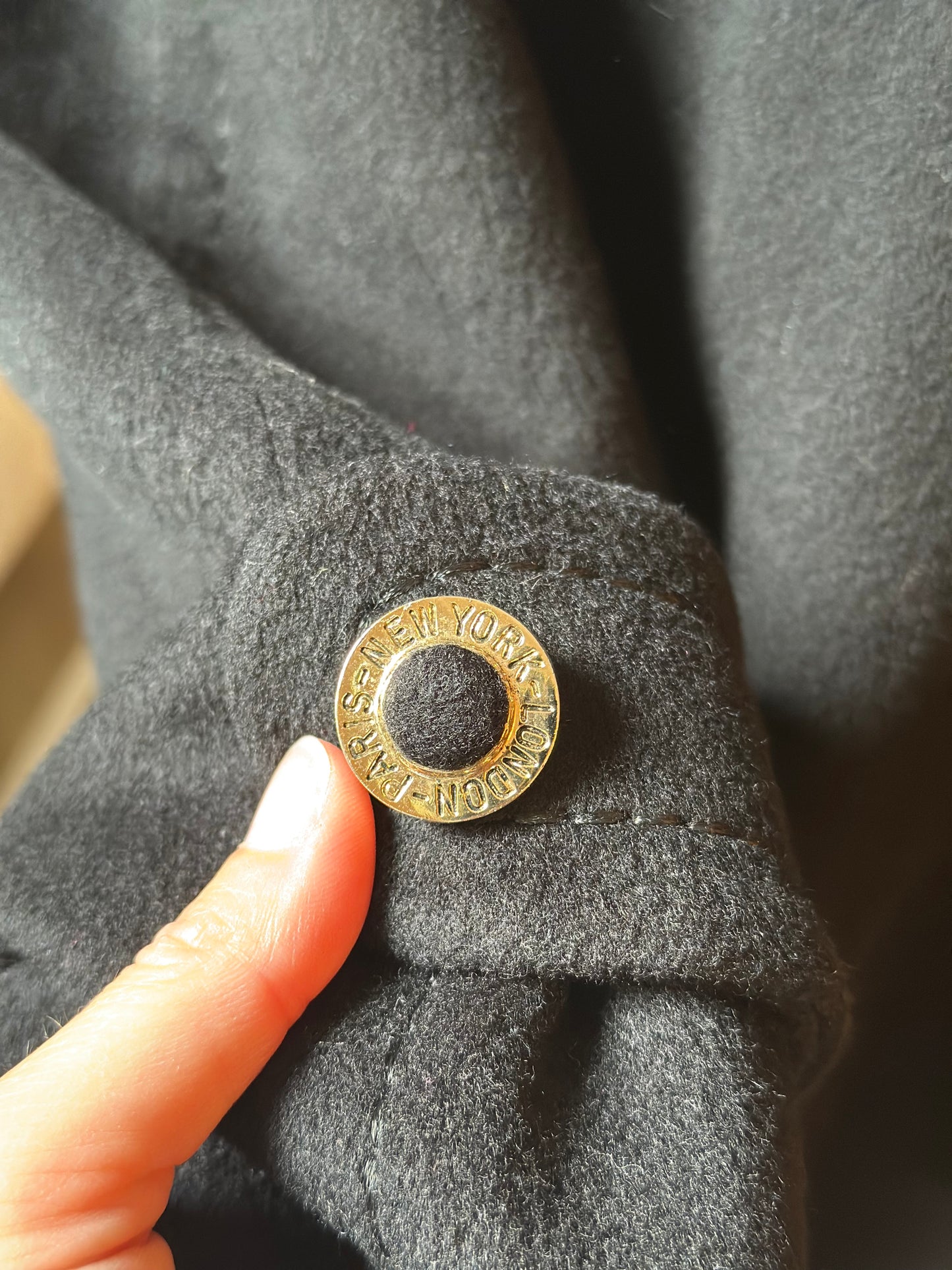 Manteau long laine et cachemire noir vintage T.38 oversize