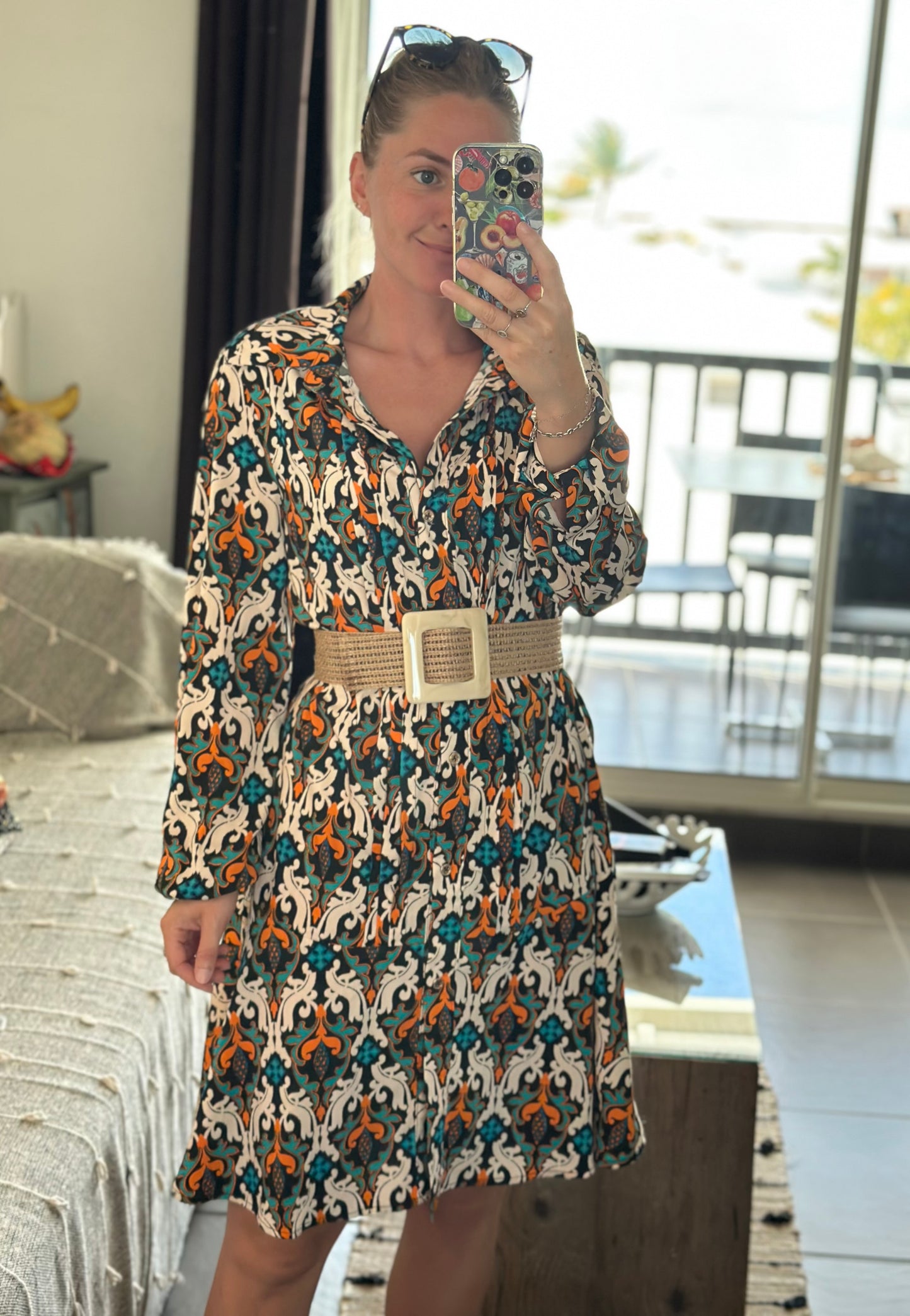 Robe imprimée a motifs colorées esprit bohème T.38