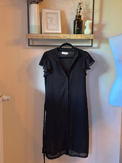 Robe midi noire plumetis T.36