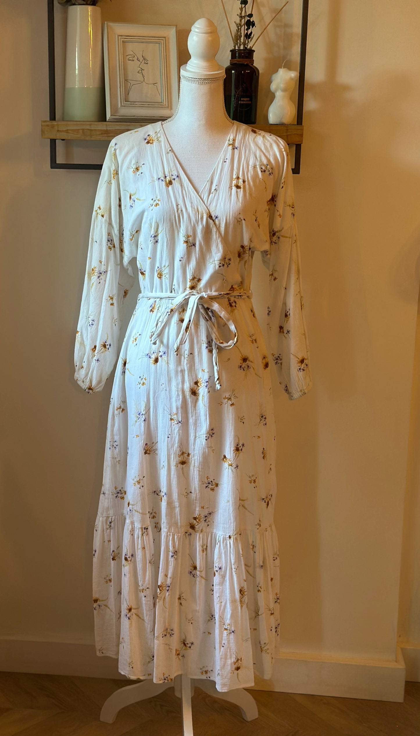 Robe longue fleurie H&M coton T.34/36
