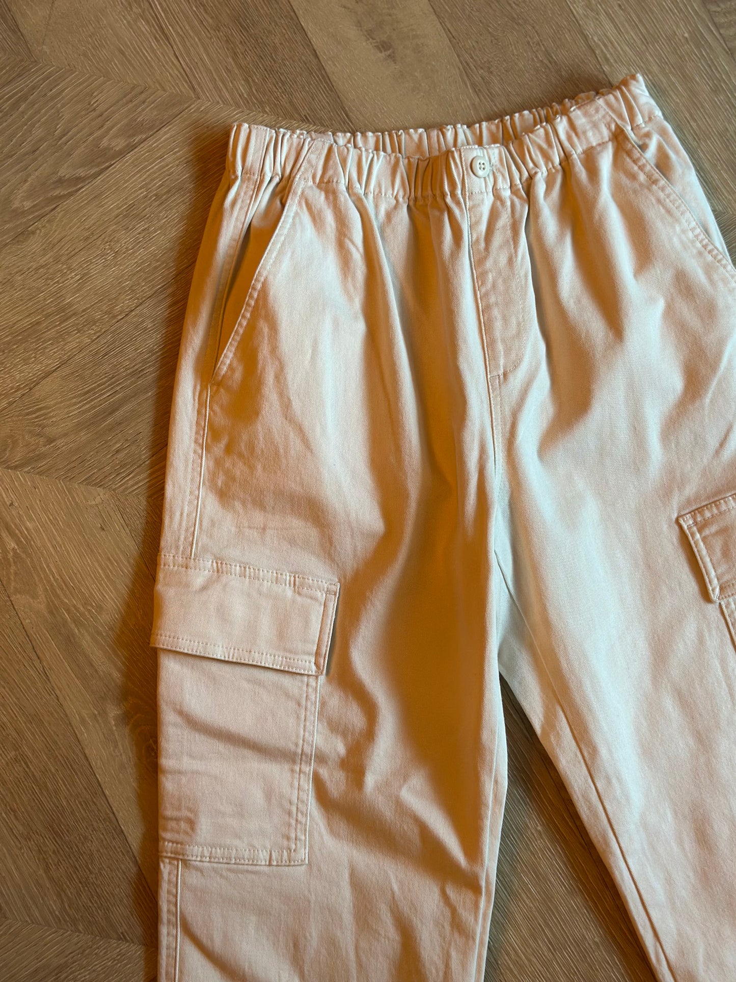 Pantalon cargo uni crème T.34