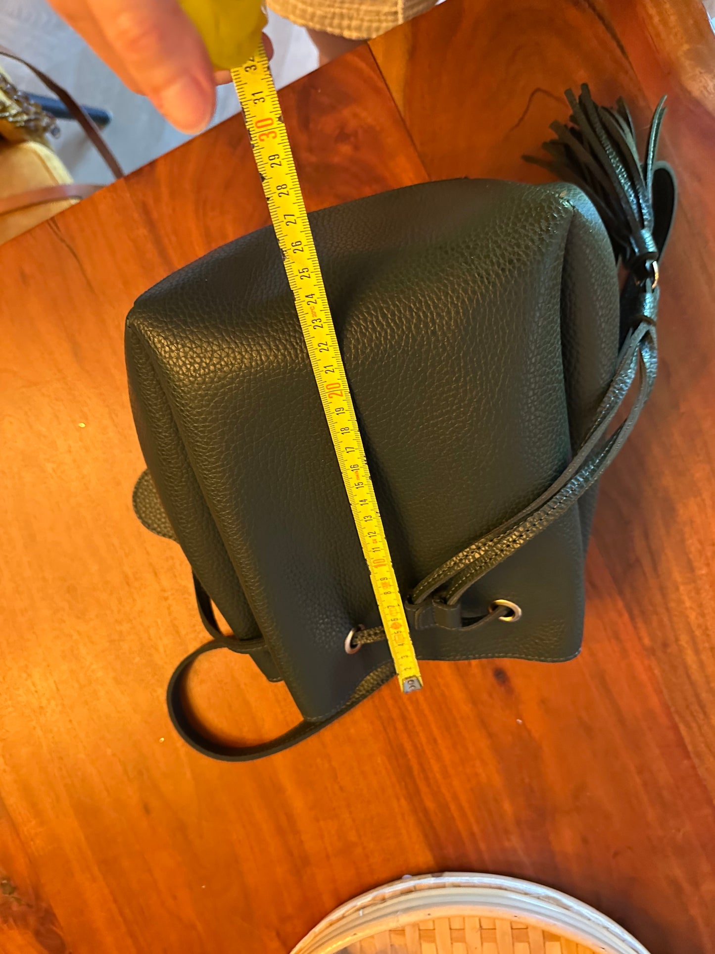 Sac seau uni vert