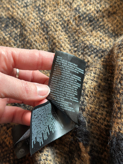 Gilet long imprimé zèbre laine T.34 oversize