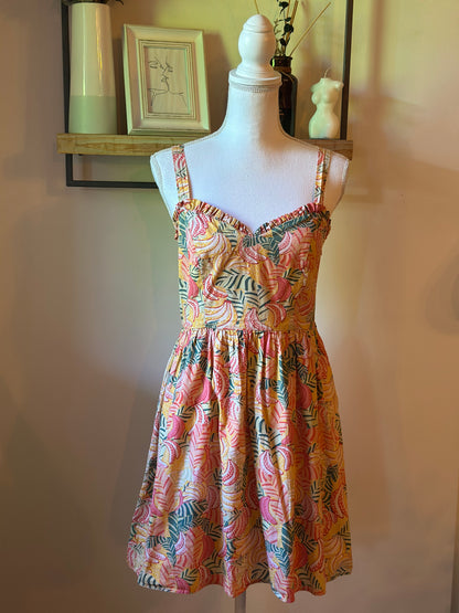 Robe fluide imprimé tropical pastel T.36