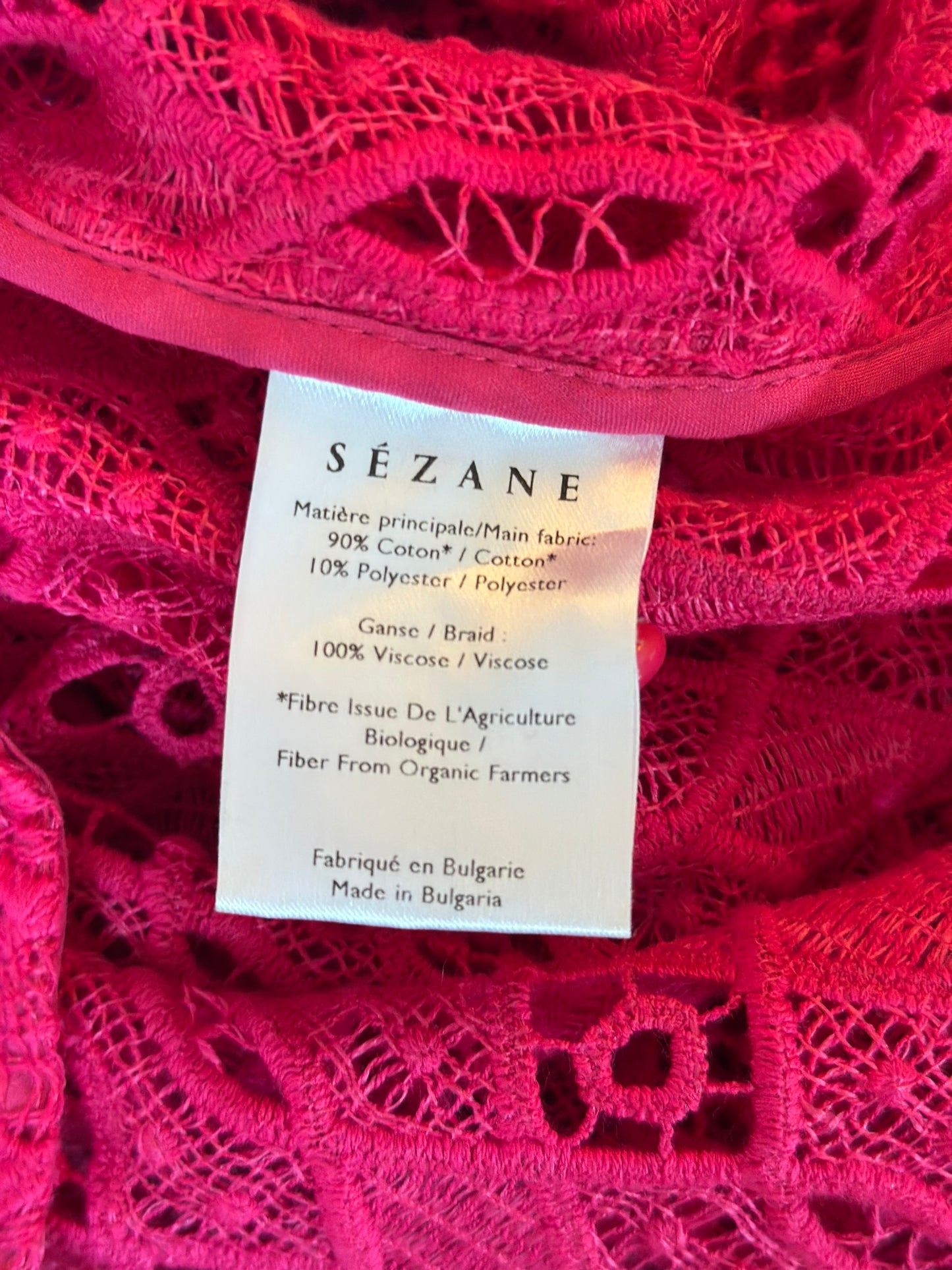 Blouse rose broderie modèle Salina T.36