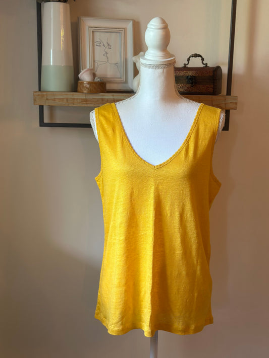 Top jaune soleil Cyrillus – 100 % lin T.42