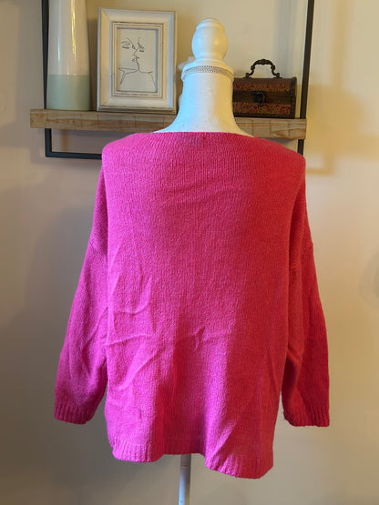 Pull rose en maille lainé T.U