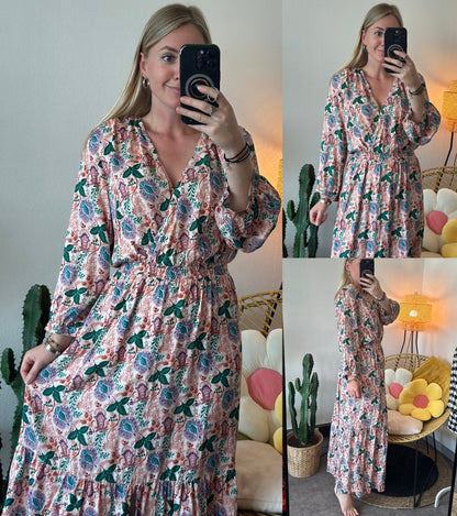 Robe longue à imprimé floral coloré, T.40